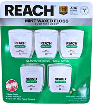 Reach Mint Waxed Floss 5 Count x 100 Yards - $25.69