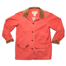 Ll Bean Vtg Jacket Womns Size Medium Red Lined Field Barn Chore Coat Canvas - £46.55 GBP