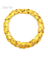 Givenchy Necklace Brushed Gold Tone Links With High Sheen Edges - $3,687.37 MXN