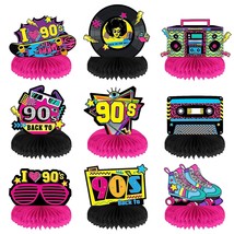 9 Pieces 90&#39;S Retro Party Supplies Kit 90&#39;S Retro Honeycomb Centerpieces Back To - £15.97 GBP