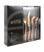 Gibson Elite Stonehenge 20 Piece Flatware Set in Rose Gold - $104.47