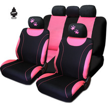 For Subaru New Flat Cloth Car Seat Covers with Pink Paw Design for Women - $37.41