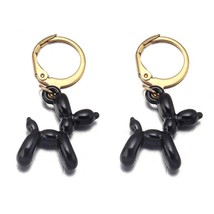 2022 New Cute Golden Balloon Dog Puppy Dangle Earrings For Women Drop Dangle Hoo - £7.96 GBP