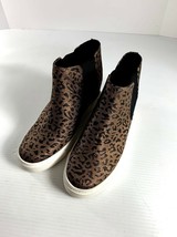 Gianni Bini Womens Sneaker Ankle Booties Size 6.5 M Leopard Cheetah Gold Shimmer - £27.63 GBP
