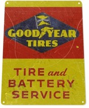 GoodYear Service Tire Gas Station Garage Retro Auto Wall Decor Metal Tin... - $17.99