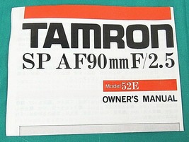 Tamron 52E SP AF 90mm f2.5  Owners Manual - £6.18 GBP