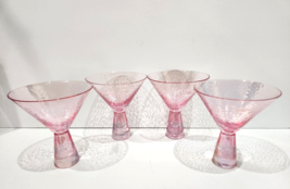 Pink Martini Cocktail Glasses GORGEOUS! 4pc - £51.36 GBP