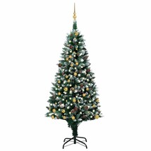 vidaXL Christmas Tree Green and white PVC, steel, plastic 83 in - $408.01 CAD