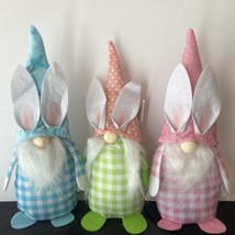Gnomes With Bunny Ears Decor 14&quot; Weighted base 3 Piece Set NEW - £9.02 GBP