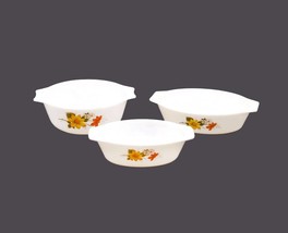 Three JAJ | Pyrex Autumn&#39;s Glory | Dahlia Cinderella bowls made in England. - £98.13 GBP