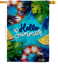 Hello Cool Summer House Flag Fun And Sun 28 X40 Double-Sided Banner - £29.24 GBP