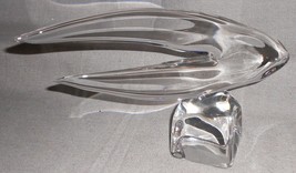 French Art Glass DAUM CRYSTAL Freeform Style Sculpture on Pedestal Base ... - £789.54 GBP