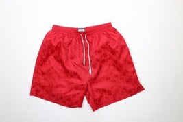 Vtg 90s Streetwear Mens XL Geometric Silky Polyester Running Soccer Shorts Red - £31.02 GBP