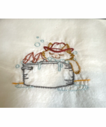 Dish towel Kitten Cowgirl 100% Cotton Flour Sack 20&quot; x 26&quot; Hand Made NEW - $12.17 CAD