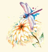 Counted Cross Stitch pattern watercolor Dragonfly pdf 169x204 stitches BN1345 - $3.99