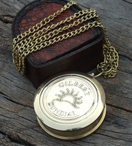 Vintage Poem Compass With Leather Case Nautical Collectible For Hiking Gift - £33.82 GBP