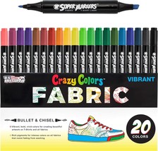 U.S. Art Supply Super Markers 20 Unique Colors Dual Tip Fabric &amp; T-Shirt... - £23.18 GBP