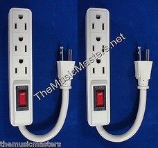 2X Mini Add-on Dj Band 3 Outlet Ac Power Strip w/ Lighted On/Off Switch 5&quot; Cord - $17.57