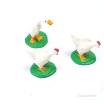 Vintage ERTL Miniature Plastic Goose and Two Chickens Toys plastic farm ... - $4.94