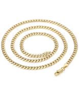 gold cuban link chain necklace for men 24 inch - $25.96