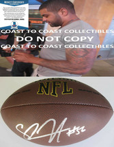 Shawne Merriman San Diego Chargers Maryland signed football proof Beckett COA - £87.04 GBP