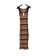 Heartloom Dress Womens L Crochet Open Knit Multi Stripe Zigzag Maxi Boho... - $593.00 MXN