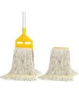Mop Industrial Cotton Mop with Extra Replacement Mop Head Looped End Hea... - £44.51 GBP