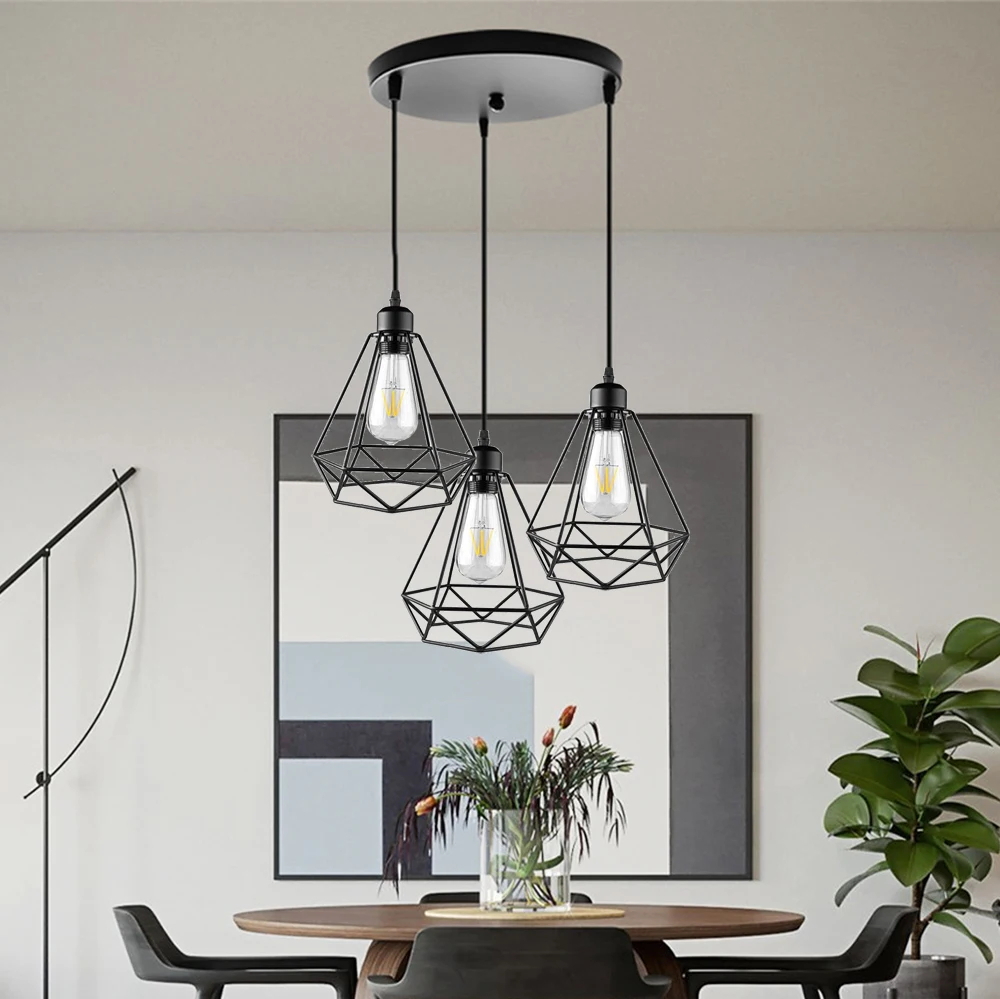 Pendant Lamp Iron Frame Ceiling Lighting For Restaurant Teahouse Chandelier - $22.76+
