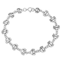 Beach Style Crab Zodiac Sign Cancer Linked Charms Sterling Silver Bracelet - £21.01 GBP