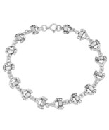 Beach Style Crab Zodiac Sign Cancer Linked Charms Sterling Silver Bracelet - £20.77 GBP