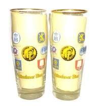 2 Spaten Hacker Franziskaner Paulaner Lowenbrau Hofbrau 0.5L Munich Beer Glasses - £11.33 GBP