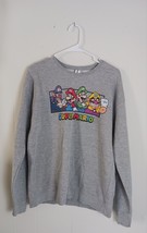 Super Mario Gray Sweatshirt Unisex Size Medium - $377.62 MXN