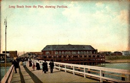 Long Beach CA, from the Pier, showing Pavilion unused vintage  postcard bk49 - £2.38 GBP