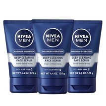 NIVEA MEN Maximum Hydration Deep Cleaning Face Scrub With Aloe Vera, 3 Pack of 4 - £35.96 GBP
