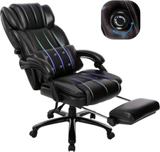 Colamy Big And Tall Office Chair With Footrest-Ergonomic Design With, Black - £167.42 GBP