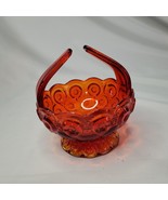 Vintage Moon and Stars Amberina Candy Nut Trinket Basket w/ Split Handle... - $40.60 CAD