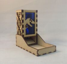 T-Rex Fossil Dice Tower &amp; Tray Dark Blue Acrylic Window COMPACT DESIGN L... - $29.69
