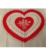 Spring Mills Pattern 7637 Heart Shaped  Fabric Panel  16 Inch Pillow Red... - £9.79 GBP