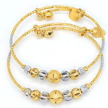 2pcs/lot Bengal bead bangles bracelet Gold Silver Indian Small Bell African Two- - £12.21 GBP