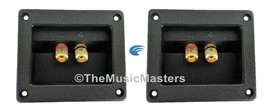 (2) Square Gold Banana Screw Terminal Cup for Car Home Audio Speaker Box... - £10.80 GBP