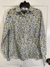 Lands&#39; End Women&#39;s 6P Petite No Iron Supima Cotton Button Shirt Mod Flowers - £14.90 GBP