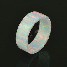 New fashion Elegant women OP17 rainbow white round circle synthetic opal ring fo - £69.71 GBP