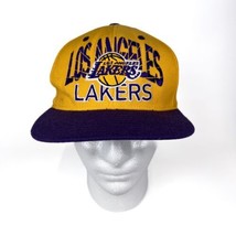Adidas Los Angeles Lakers Hat Cap Snapback LA NBA Basketball Yellow Purple - $13.35