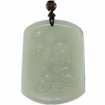 2&quot; Certified Nephrite Jade Blessing Buddha Plate Fine Carved Necklace Pe... - £45.49 GBP