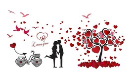 Loving Couple Under a Heart Tree With Lots of Love Vinly Sticker 114 cm x 101 cm - £12.82 GBP