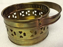 Vintage Brass Planter - Made in India - Small Round Brass Planter w/ Hea... - £4.72 GBP