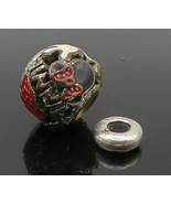 PANDORA 925 Sterling Silver - Vintage 2 Pcs Enamel Detail Charm Beads - ... - £30.31 GBP