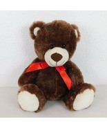Dan Dee Brown Teddy Bear Plush Red Bow Stuffed Animal Soft Toy Collector... - £9.16 GBP