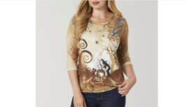 Halloween shirt, witch with cat and cauldron, size XL - £12.70 GBP