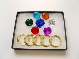 7 Chaos Emeralds &amp; 5 Power Rings - Sonic the Hedgehog Series - In a gift box - £15.71 GBP